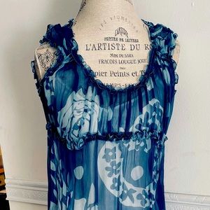 •NWT• Size S. Studio M. Max studio blue silk dress